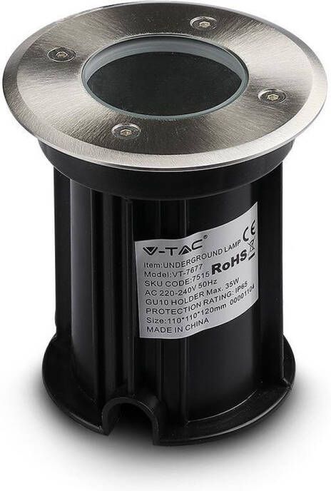 V-TAC Vt-7677rd Ondergrondse Buitenverlichting Armatuur Zwart Gu10 Ip65
