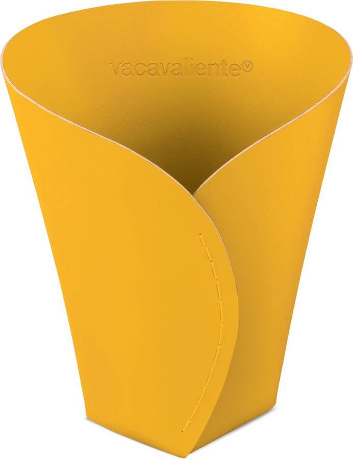Vacavaliente Studio Opbergmand Medium Gerecycled Leer Geel