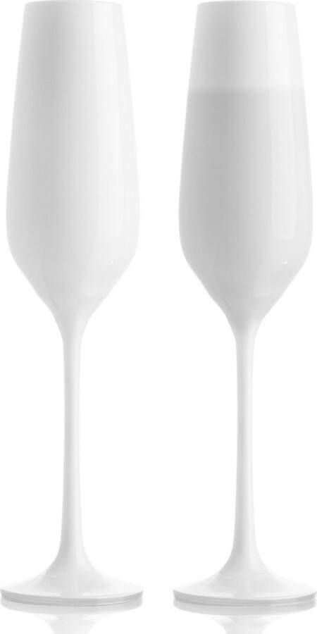 VacuVin Champagne Glazen Prosecco Glazen Set van 2 stuks Wit 20cl Kristalglas
