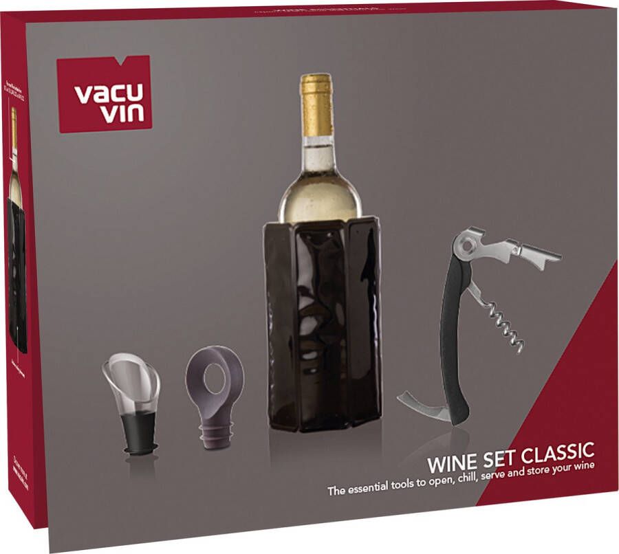 VacuVin Vacu Vin Wijnaccessoires Classic zwart 4 delig