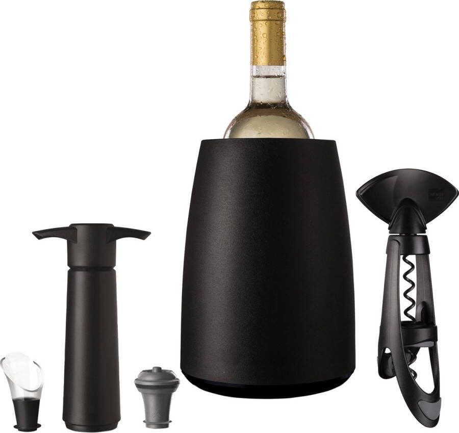 VacuVin Vacu Vin Wijnaccessoires Elegant Staal Zwart 5-delig