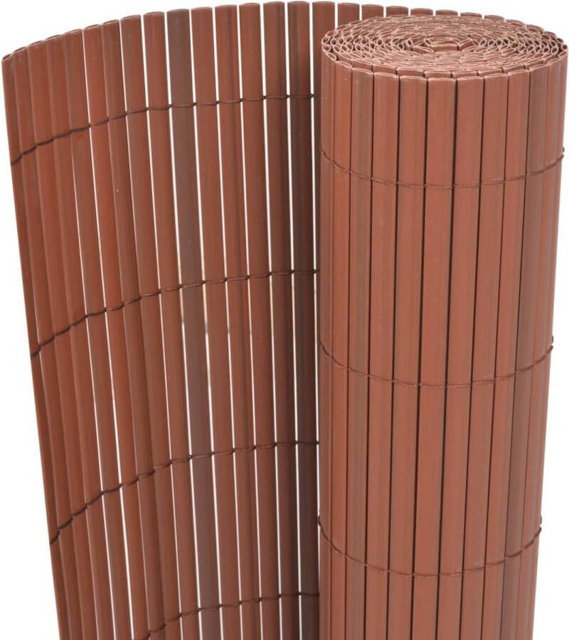 Vaello tuinafscheiding dubbelzijdig PVC weerbestendig flexibel duurzaam bruin 90 x 300 cm