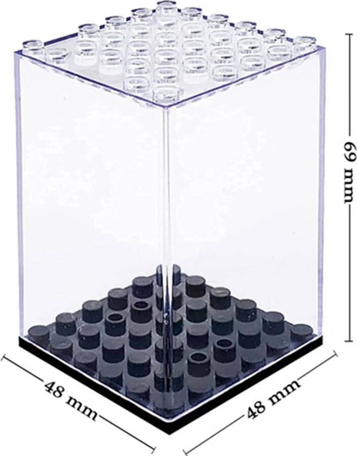VAEM Display Vitrine Box geschikt voor LEGO Minifigs Minifigures -Showcase Box -4 8cmx4 8cmx6 9cm kleur Zwart