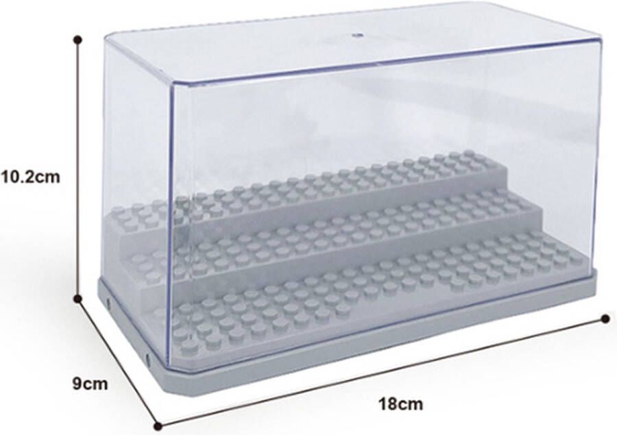 VAEM Display Vitrine Box geschikt voor LEGO Minifigs Minifigures -Showcase Box 18cmx9cmx10cm kleur Grijs