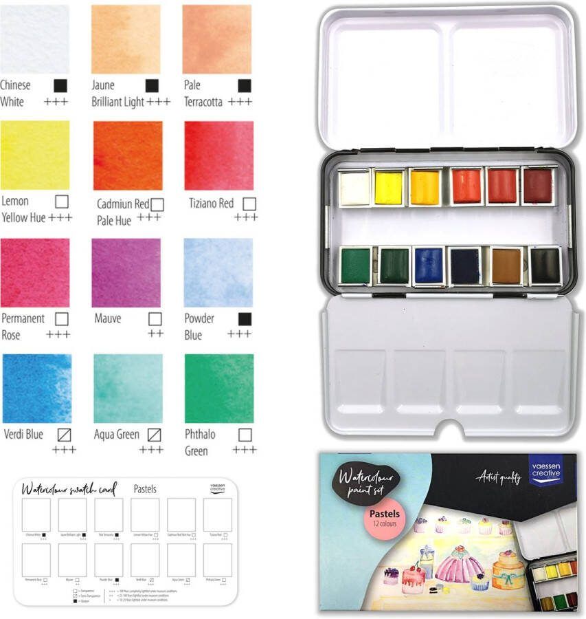Vaessen Creative Aquarelverf Pastel 12 kleuren