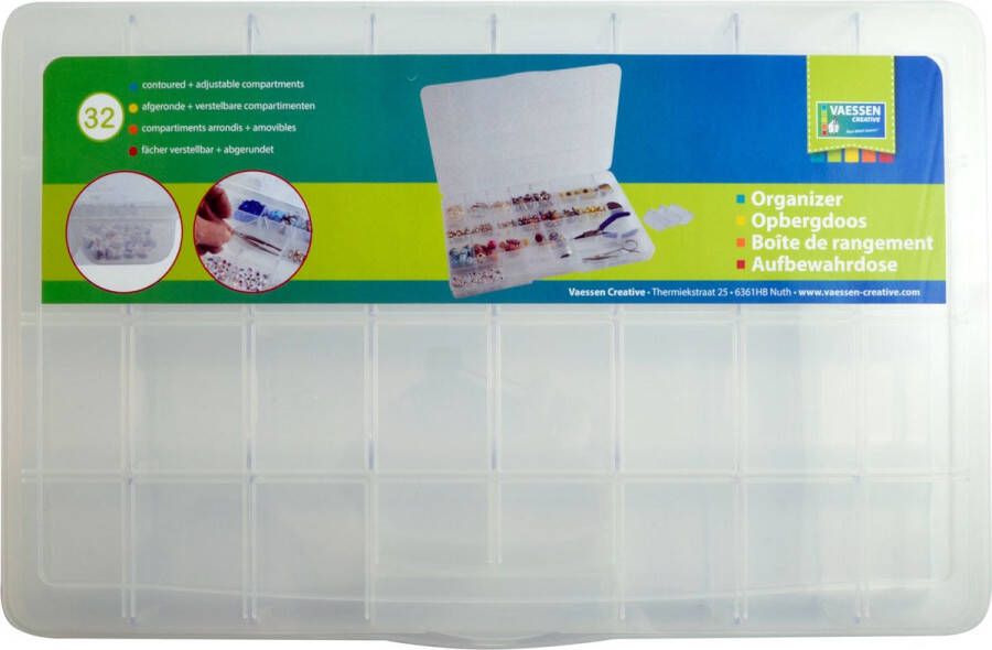 Shoppartners Opberg sorteer box met 32 vakken 35 cm Gereedsschapskist Toolbox Opbergdoos voor kleine spullen