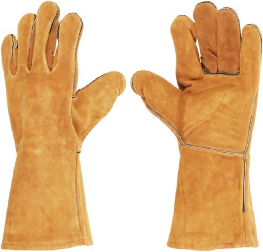 VAGGAN Lederen Hittebestendige BBQ Handschoenen set van 2 stuks One size