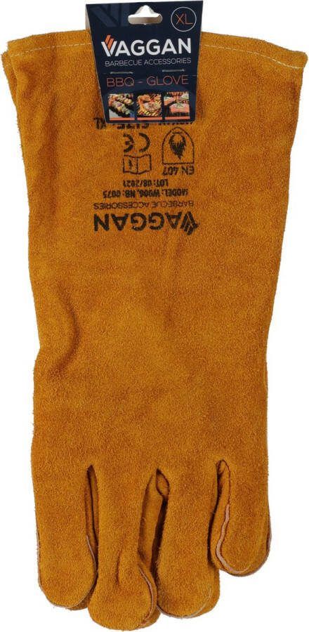 VAGGAN Lederen Hittebestendige BBQ Handschoenen set van 2 stuks One size
