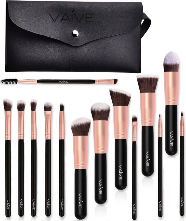 VAIVE Make Up Kwasten Set Foundation Kwast Oogschaduw Borstels Poederkwast Makeup Kwasten Kwastensets Wenkbrauw Borstel