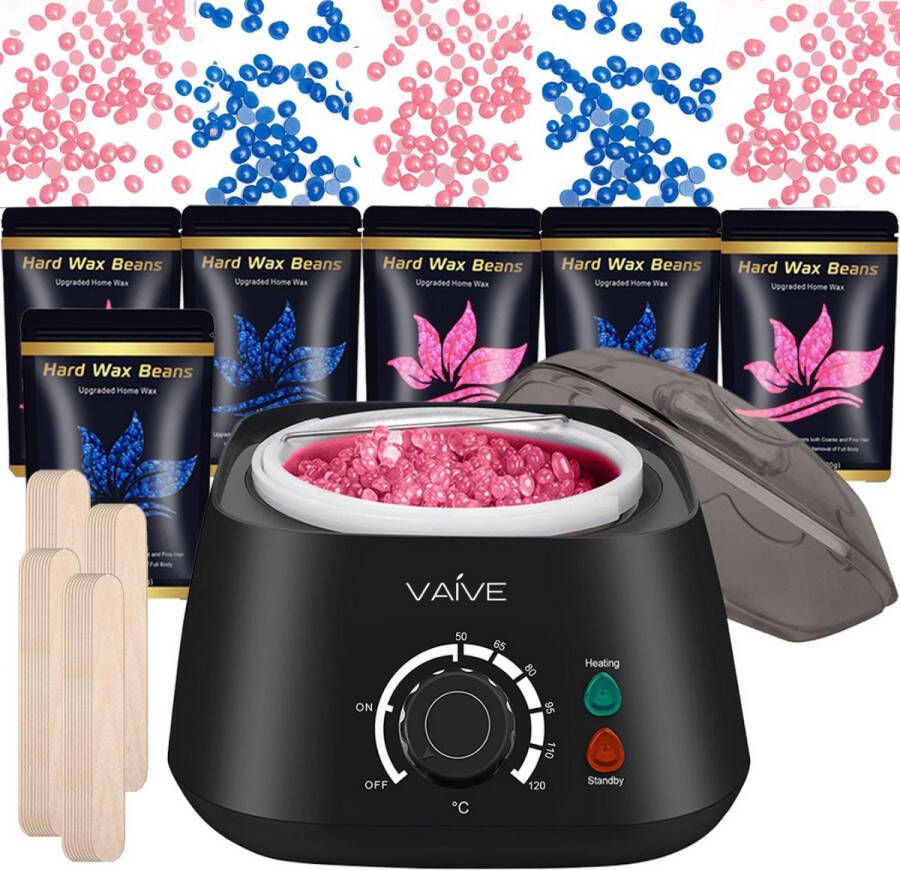 VAIVE Professionele Wax Apparaat Wax Beans Verwarmer Ontharing set Heater Inclusief Hard Wax Bonen en Spatels