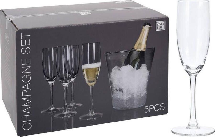 Koopman International Champagneglazen set 4 stuks en koeler