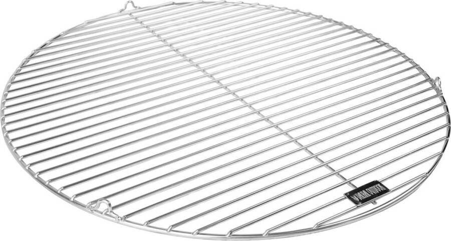 Valhal Outdoor Grillrooster van roestvrij staal (RVS) diameter 60 cm met ophangogen incl 3x karabijnhaken