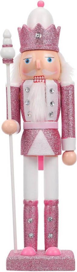 Valiclud Grote roze notenkraker 30 cm Traditionele houten kerst soldaat Kerstdecoratie Premium kwaliteit Black Friday 2023 Kerstcadeau
