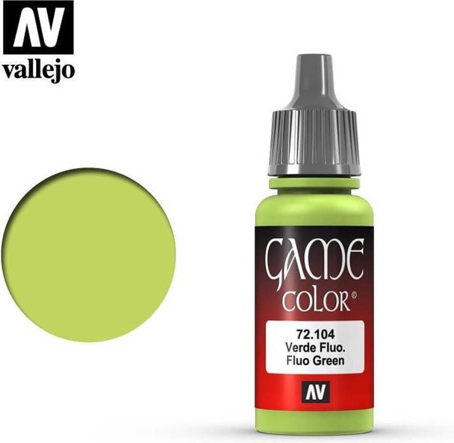 Vallejo 72104 Game Color Fluorescent Green Acryl 18ml Verf flesje