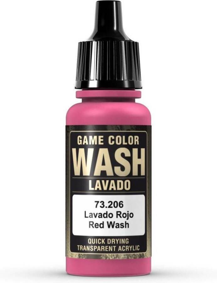 Vallejo 73206 Game Color Wash Red Acryl 18ml Verf flesje