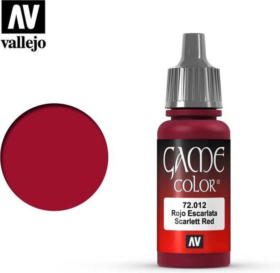 Vallejo 72012 Game Color Scarlet Red Acryl 18ml Verf flesje
