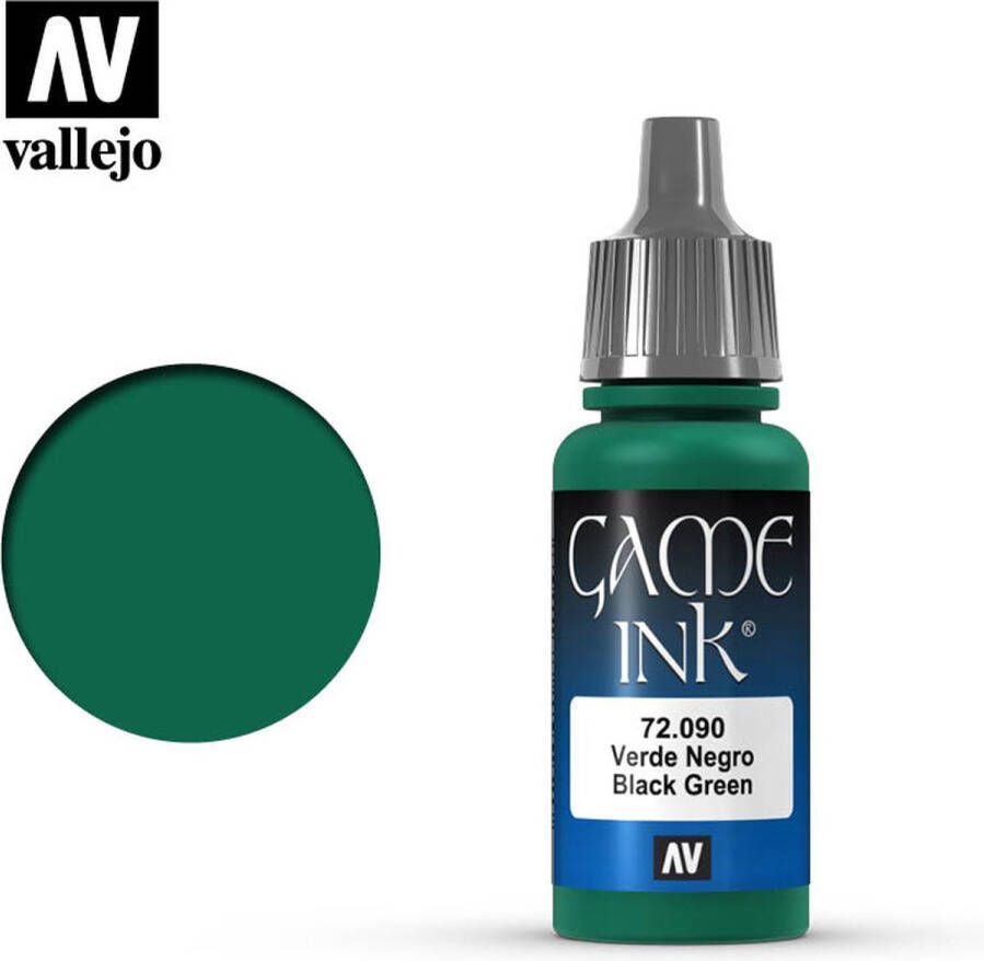 Vallejo 72090 Game Color Black Green Ink Acryl 18ml Verf flesje