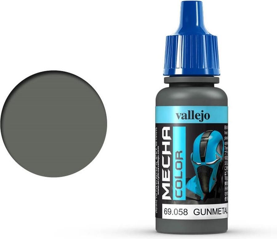 Vallejo GUNDAM Verf MECHA Kleurnummer 69058 METALLIC Gunmetal