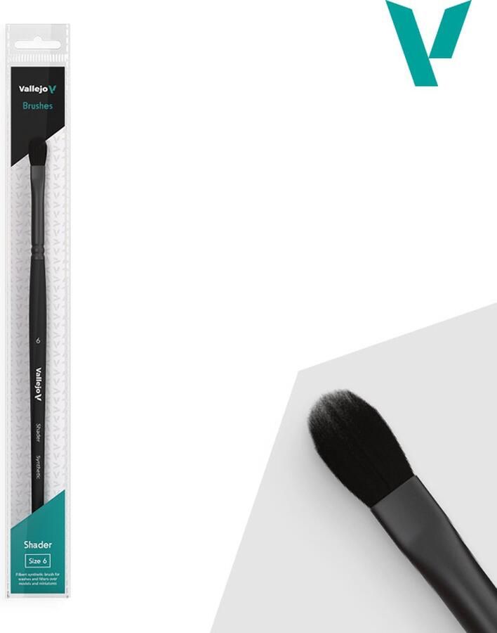 Vallejo VALB06006 Filbert Shader Platte Synthetische Penseel Nr 6 Pense(e)l(en)