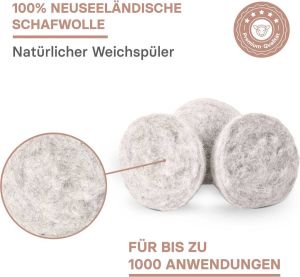 Valneo 6 wasdrogerballen voor wasdrogers in het grijs van 100% natuurlijke schapenwol ecologische wasbal Dryer Balls geschikt als wasverzachter voor je droger