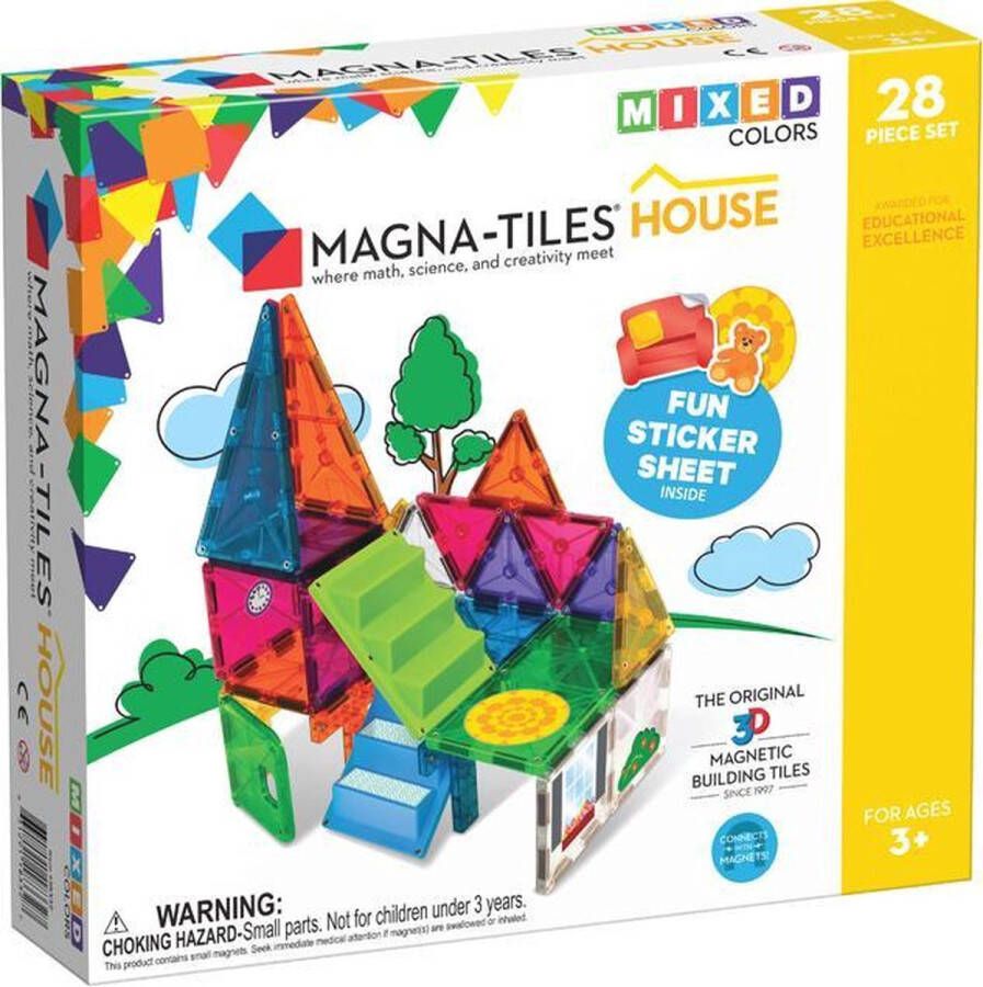 Valtech Magna Tiles 28 stuks House Clear Colors Constructiespeelgoed