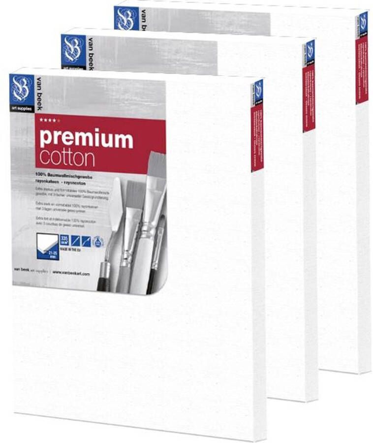 Van Beek Premium Katoen Schildersdoek 40X50Cm Set 3 Stuks