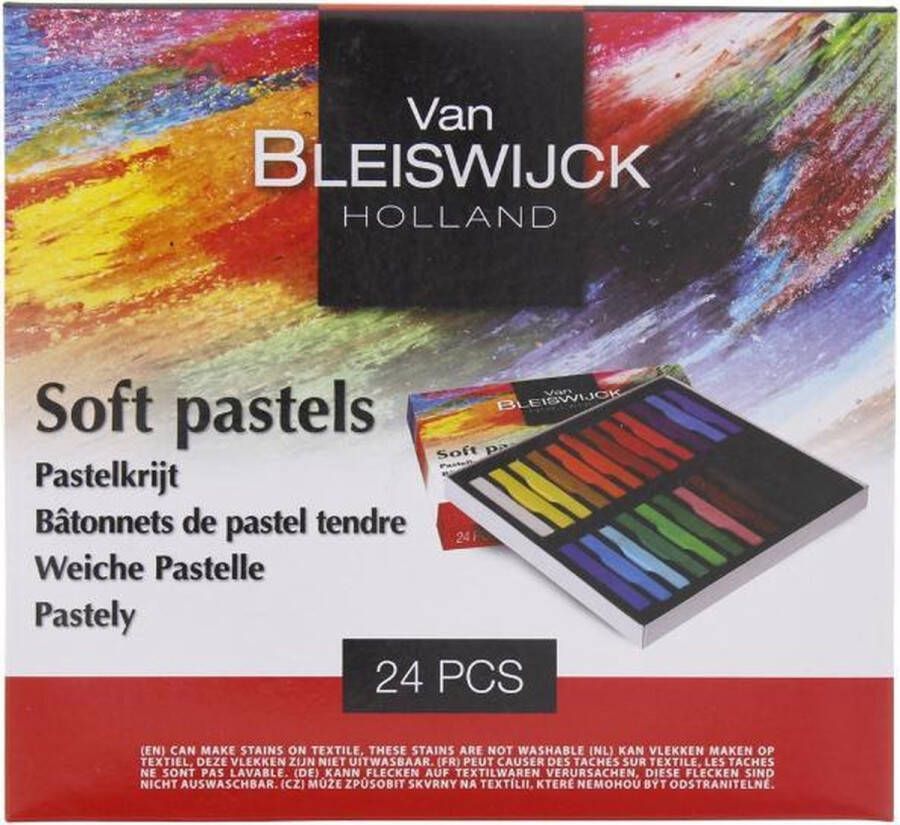 Van Bleiswijck pastelkrijt- Krijt pastels Pastelkrijt voor kunstenaars 24 kleuren Uitdeelcadeautjes