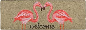 Van Den Broeck Kenny Deurmat kokos flamingo 75 cm x 25 cm deurmat mat anti slip voor binnen en buiten geschenk cadeau gift nieuwjaar kerst verjaardag