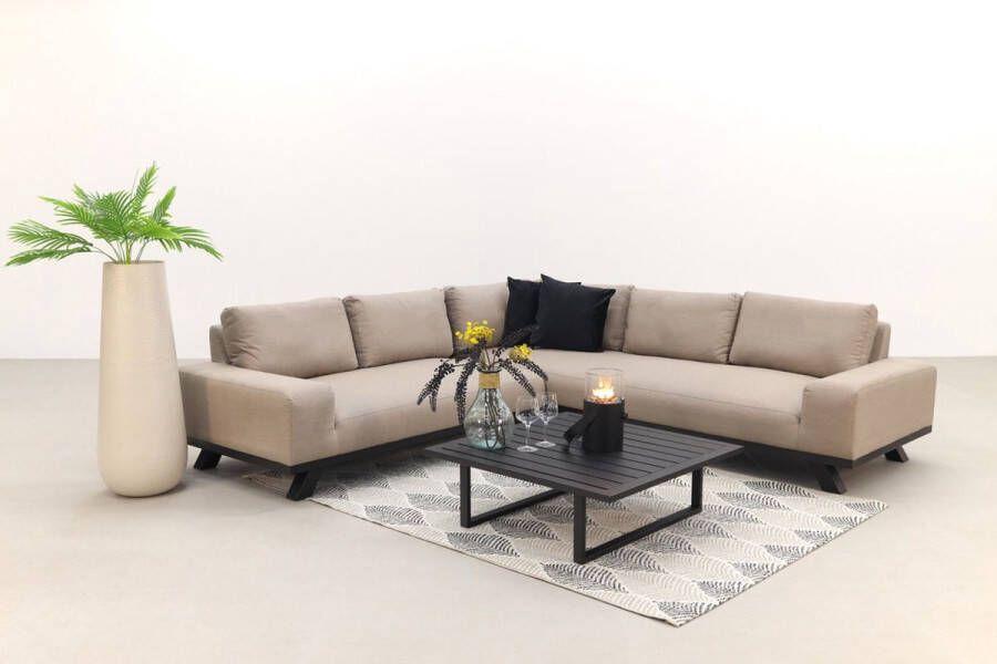 Van der Garde Tuinmeubelen Barcelona Cuba Sunbrella loungeset Taupe 3-delig