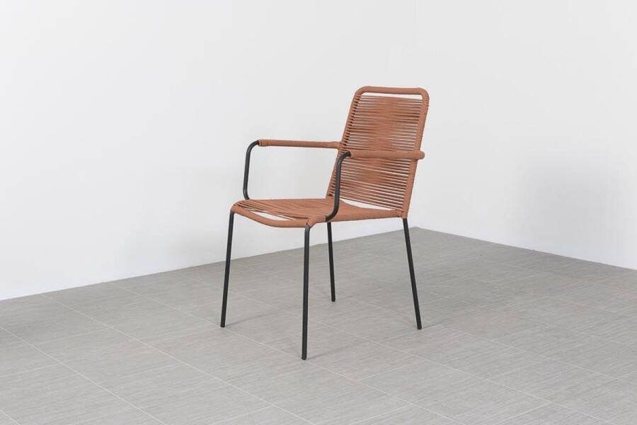 Van der Garde Tuinmeubelen VDG Denver rope stapelbare tuinstoel Terracotta