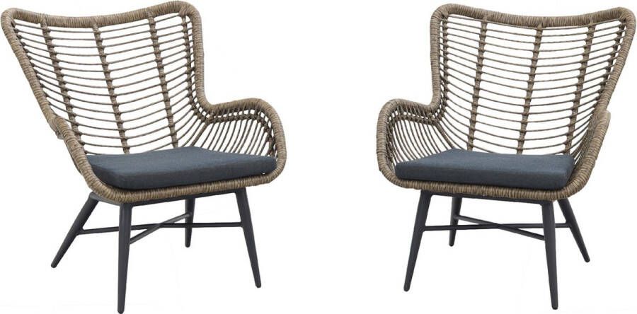 Van der Garde Tuinmeubelen Jasmine loungestoelen set Natural