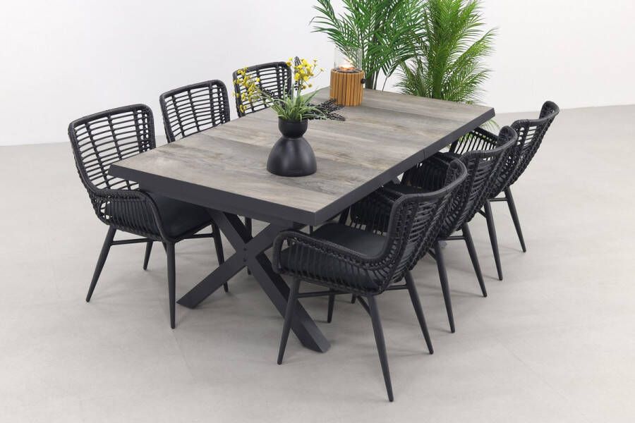 Van der Garde Tuinmeubelen VDG Jasmine|Ottowa 205-265x100 cm. 7-delige tuinset
