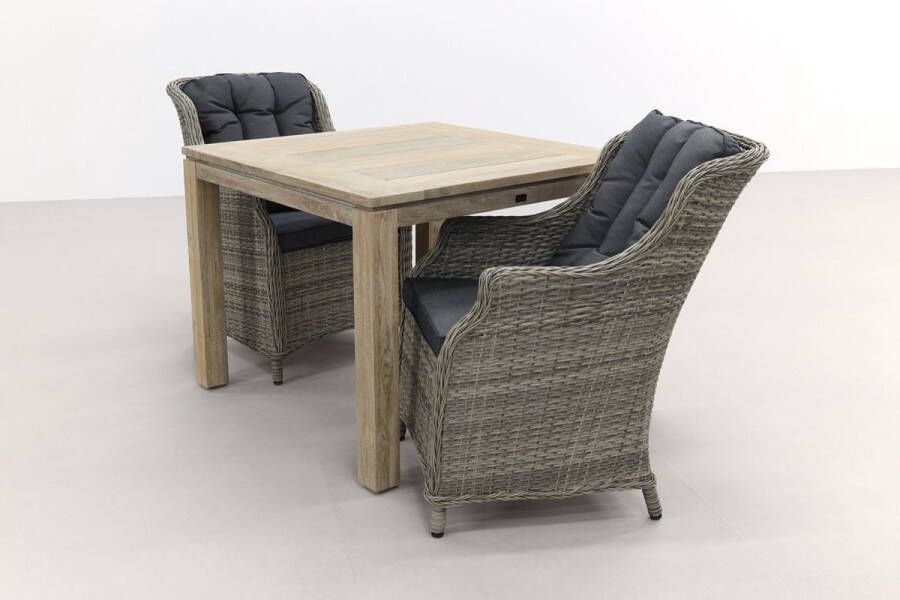 Van der Garde Tuinmeubelen VDG King Paloma Grijs Rome grey 100 cm. tuinset 3-delig
