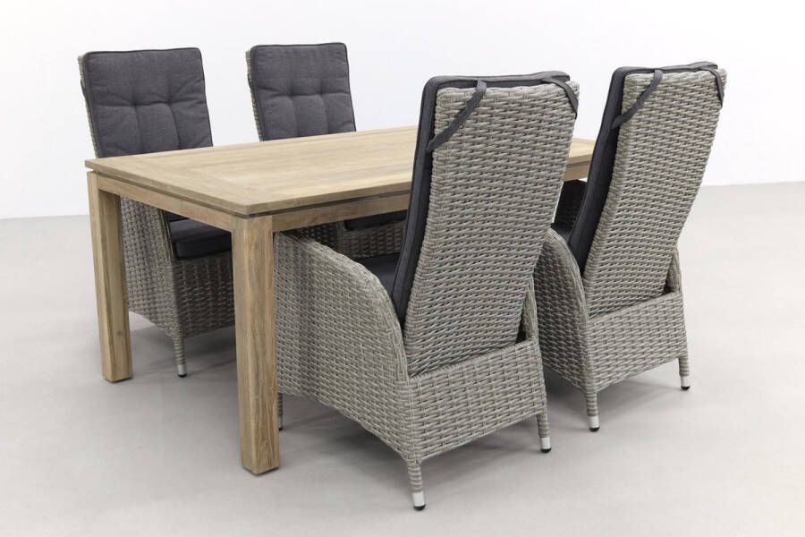 Van der Garde Tuinmeubelen VDG Manhattan White Grey|Allure Rome grey 170 cm. tuinset 5-delig