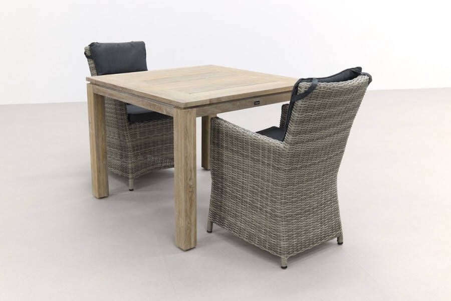 Van der Garde Tuinmeubelen VDG Mante Paloma Grijs Rome grey 100 cm. tuinset 3-delig