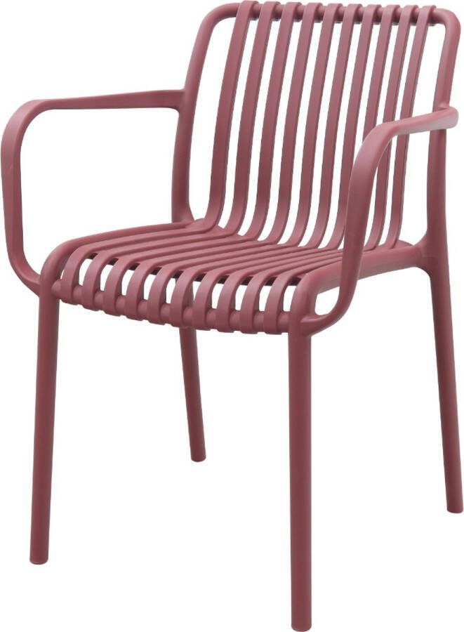 Van der Garde Tuinmeubelen Stripe stapelbare tuinstoel Maroon purple