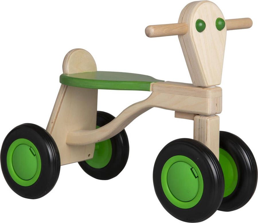 Atan Van Dijk Toys berken houten loopfiets vanaf 1 jaar Groen (Kinderopvang kwaliteit)