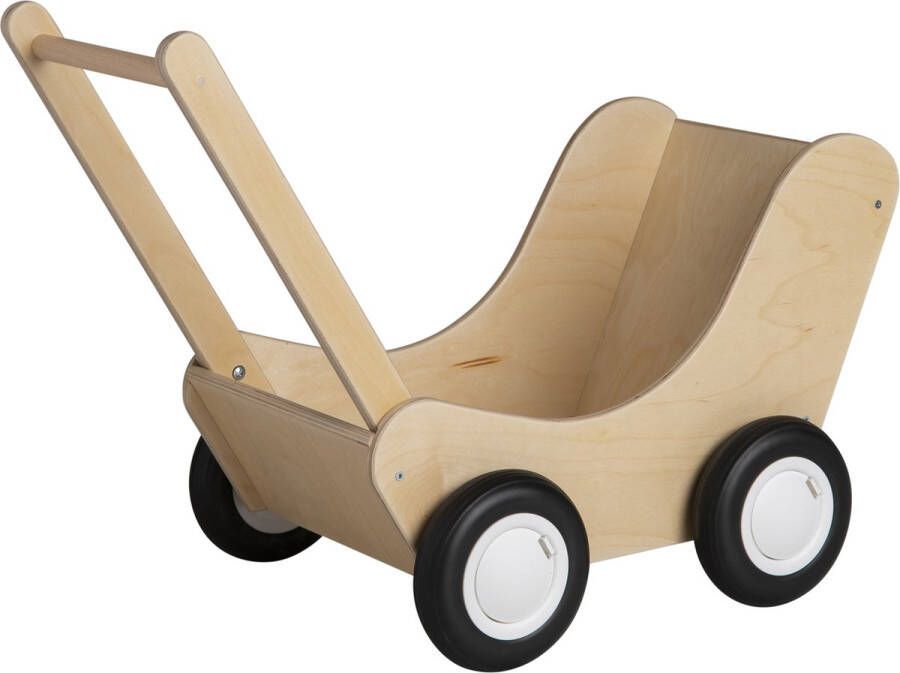 Van Dijk Toys houten Poppenwagen Naturel (Kinderopvang kwaliteit)