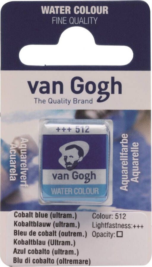 Van Gogh Aquarelverf 512 Kobaltblauw Ultramarijn Napje