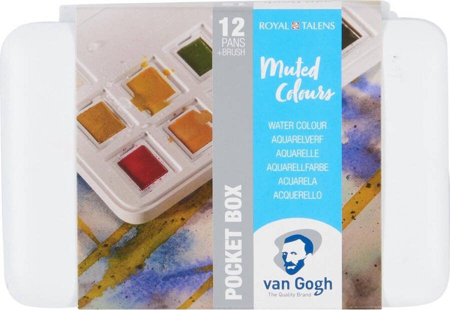 Van Gogh Aquarelverf pocket box gedempte tinten met 12 kleuren in halve Napjes