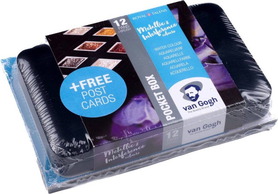 Van Gogh Aquarelverf pocket box Specialty + gratis postcards zwart