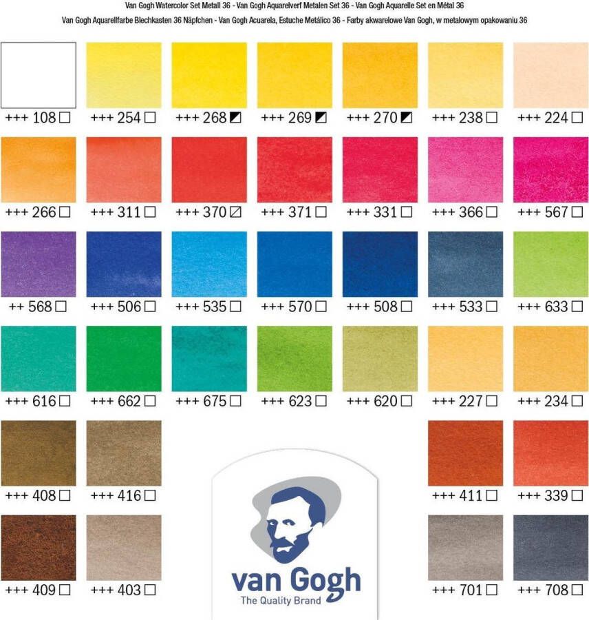 Van Gogh Aquarelverf Set 36 napjes