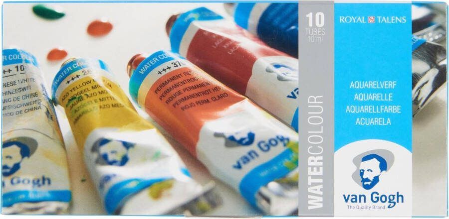 Van Gogh Aquarelverf set met 10 kleuren in tubes van 10 ml