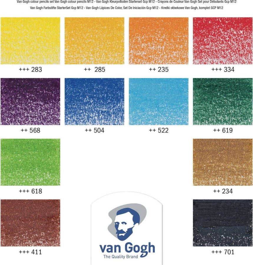 Van Gogh Kleurpotloden starterset met 12 kleuren
