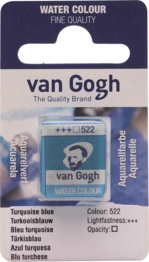 Van Gogh water colour napje Turquoise Blue (522)