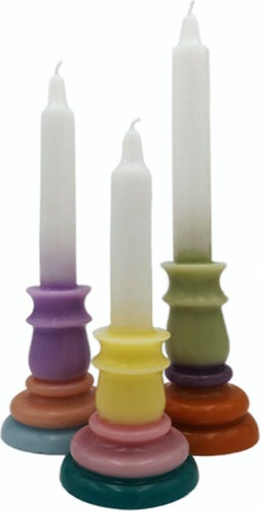 Van Licht Kaars Kandelaar Color Design Kaarsen met Standaard set van 3 stuks