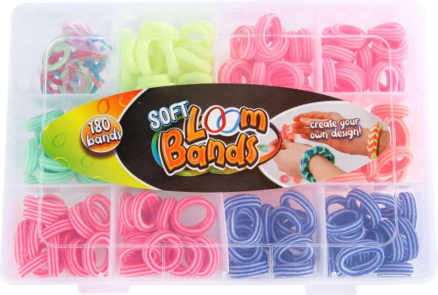 Coppens Soft Loom Bands met 180 soft looms en 15 clips