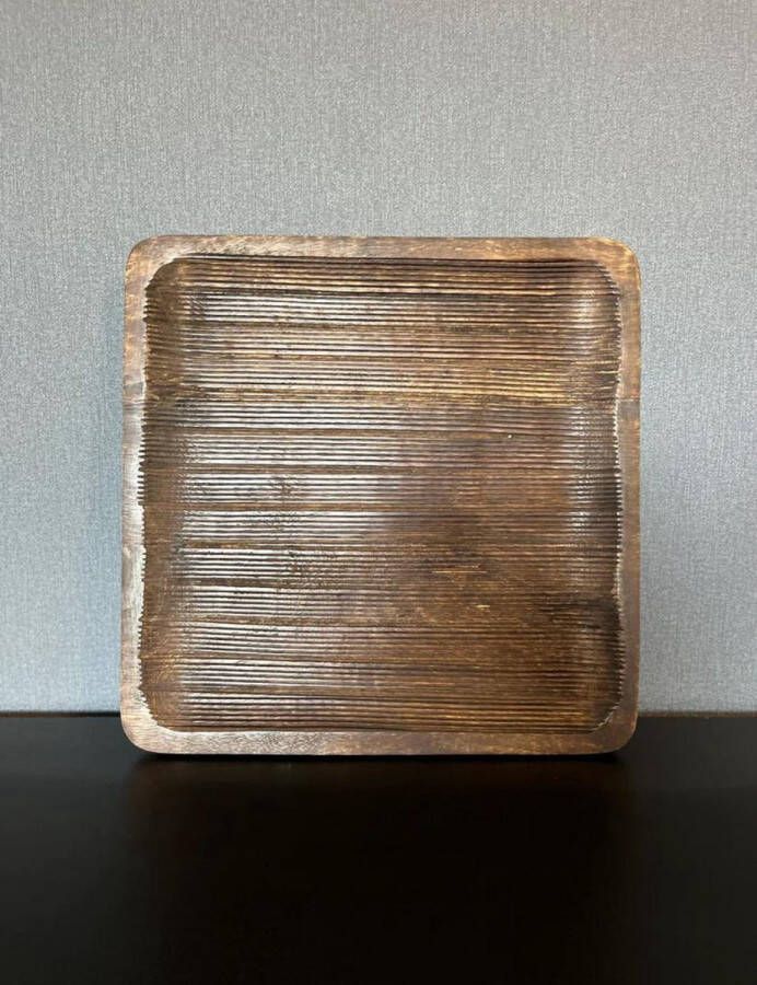 Van Manen's Handelsonderneming Houten Dienblad Oud Bruin