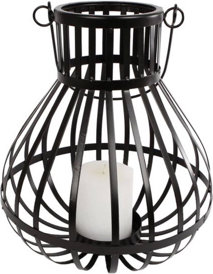 Van Manen's Handelsonderneming Windlicht Gerwin zwart metaal 31x31