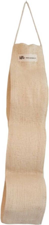 Van Rene Van René Toiletrolhanger Beige voor 3 rollen Toiletrolhouder Jute